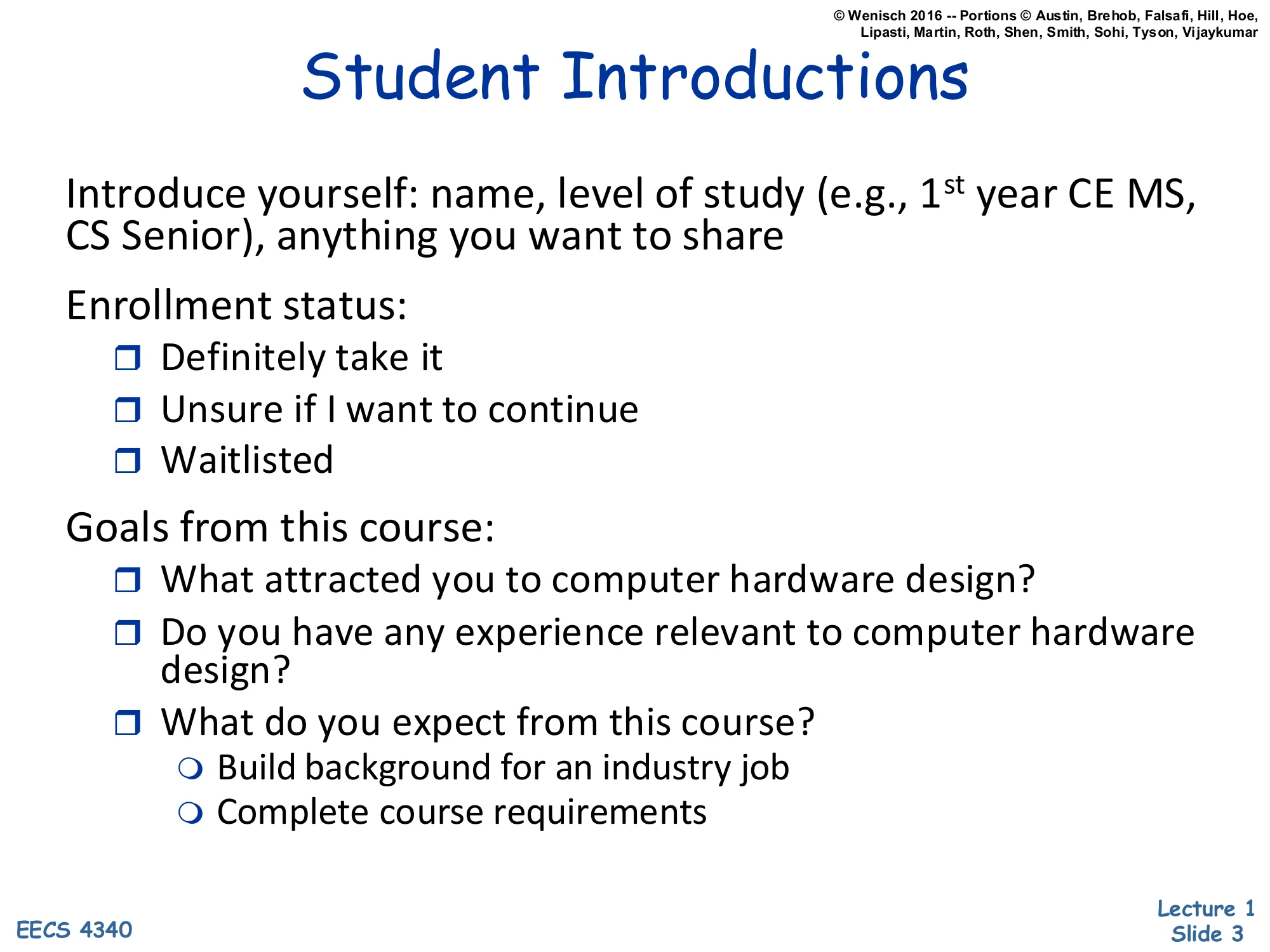 Student Introductions (slide 3)