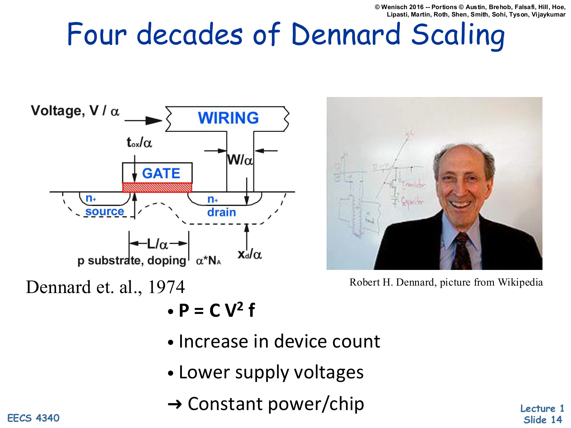 Four decades of Dennard Scaling (slide 14)