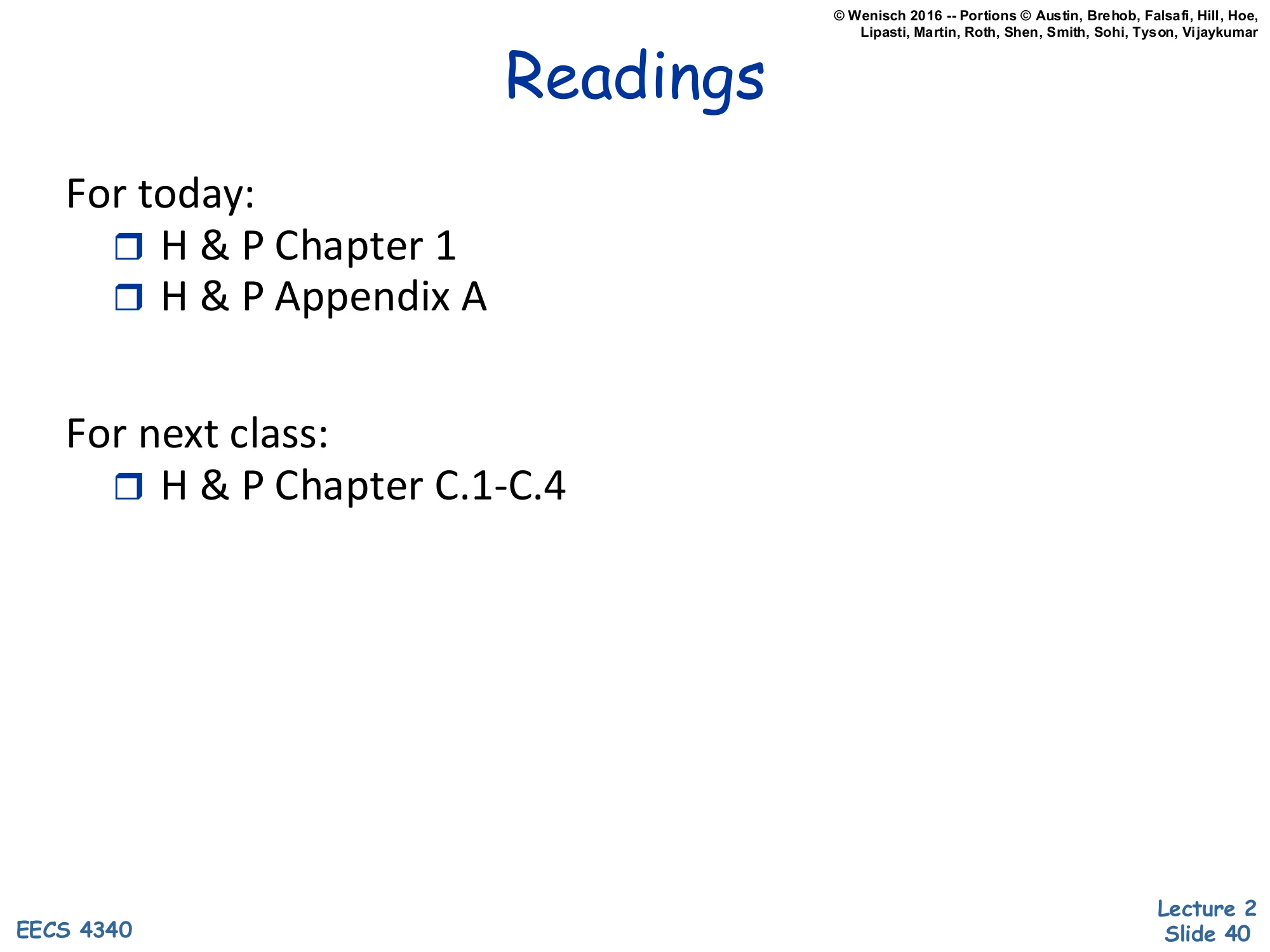 Readings (slide 40)
