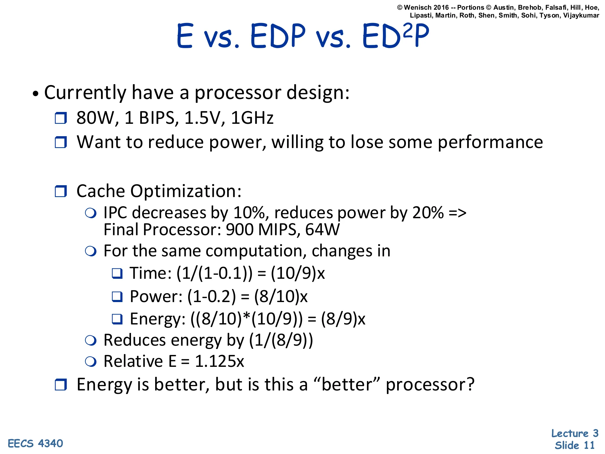E vs. EDP vs. ED²P (Worked Example) (slide 11)