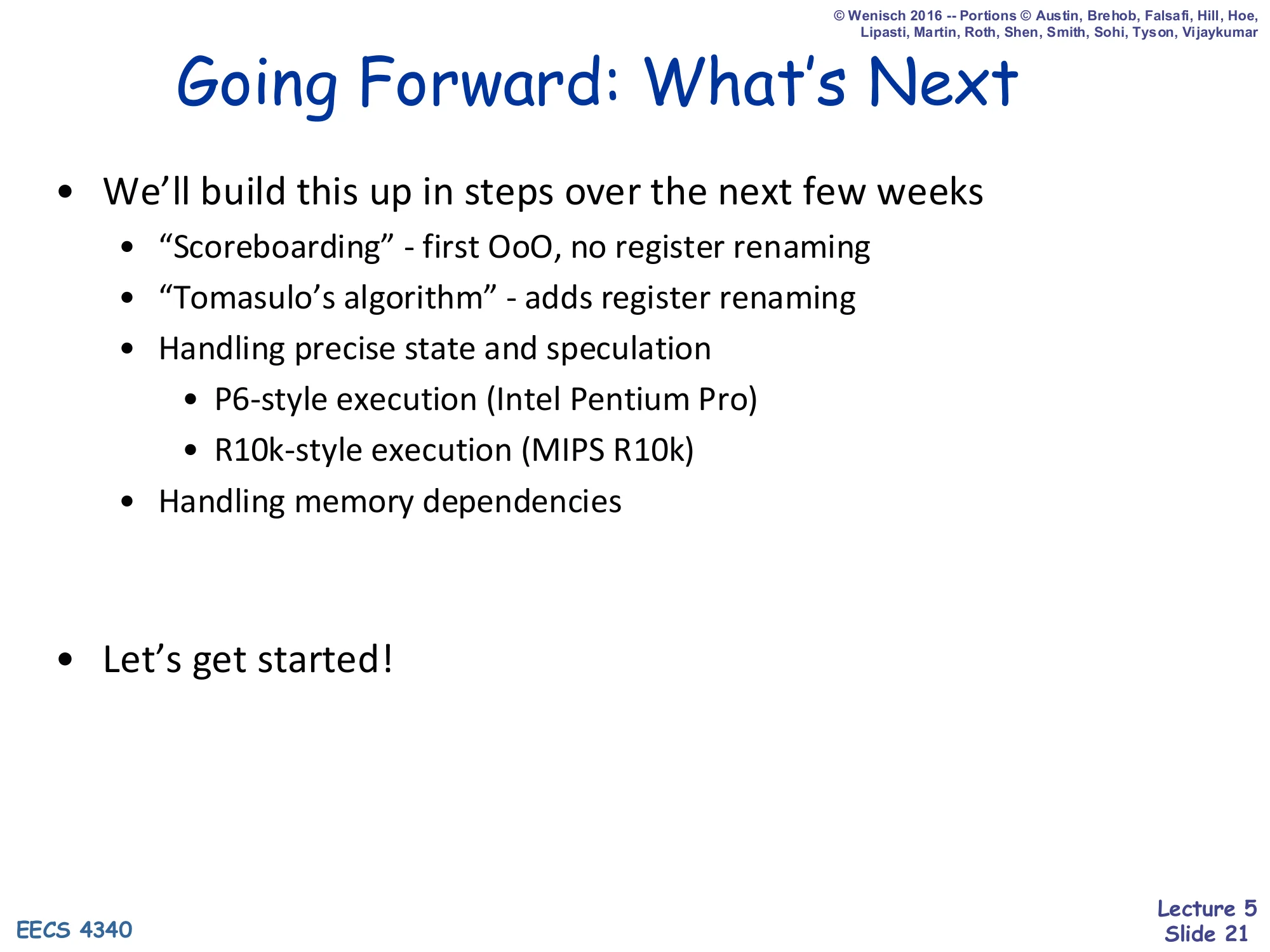 Going Forward: What's Next (slide 21)