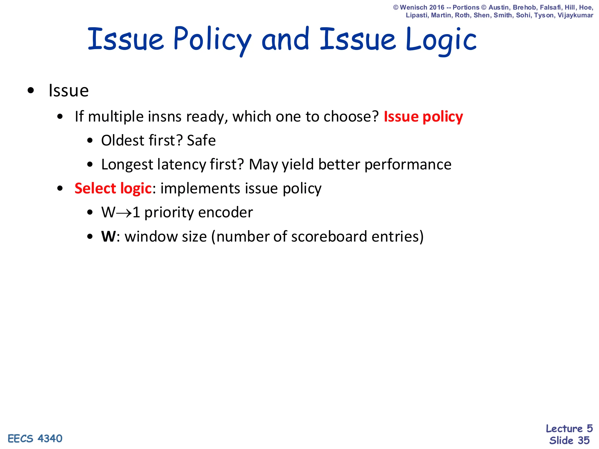 Issue Policy and Issue Logic (slide 35)