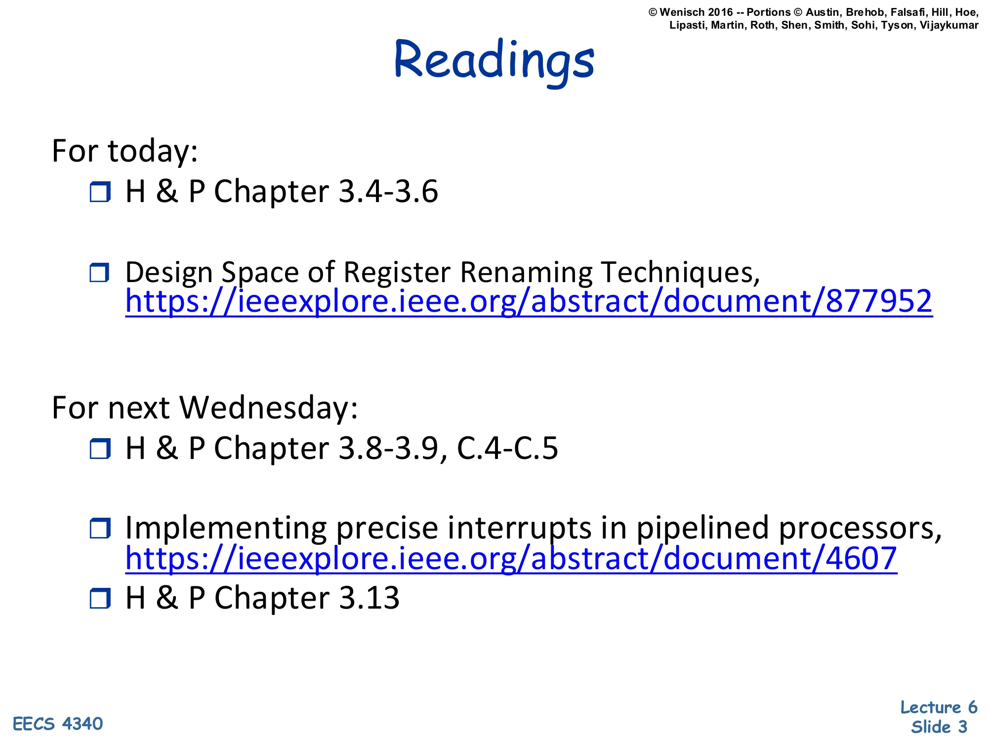 Readings (slide 3)