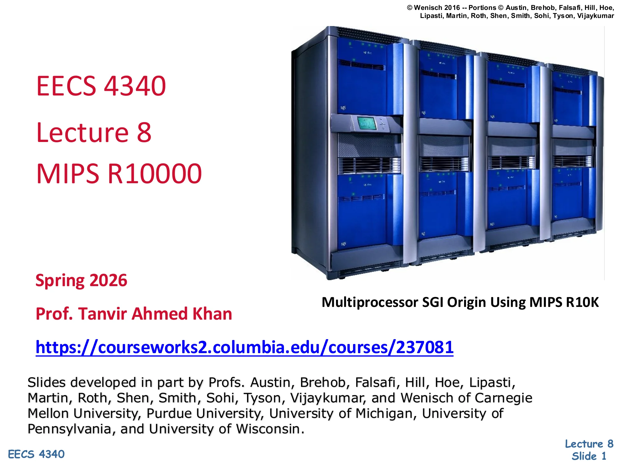 EECS 4340 Lecture 8 — MIPS R10000 (slide 1)