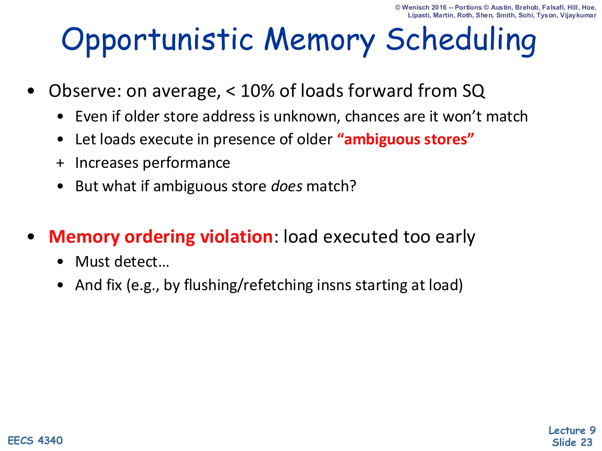Opportunistic Memory Scheduling (slide 23)