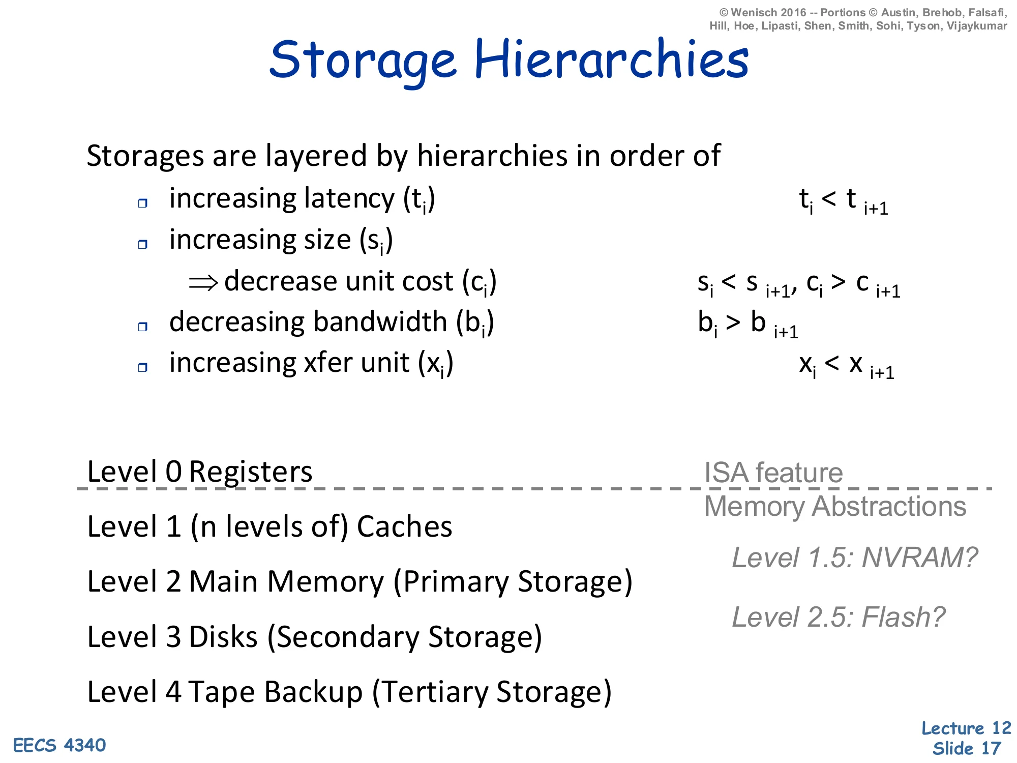 Storage Hierarchies (slide 17)
