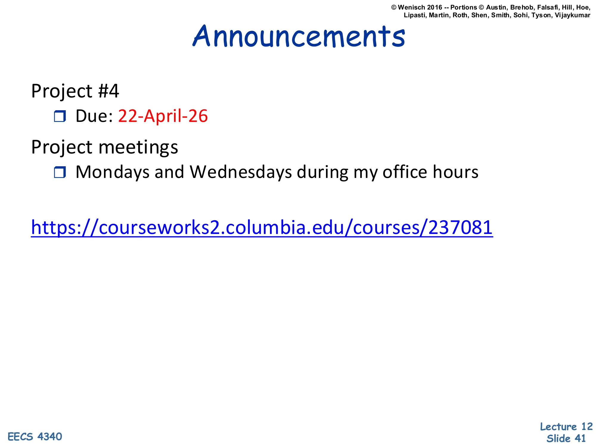Announcements (slide 41)