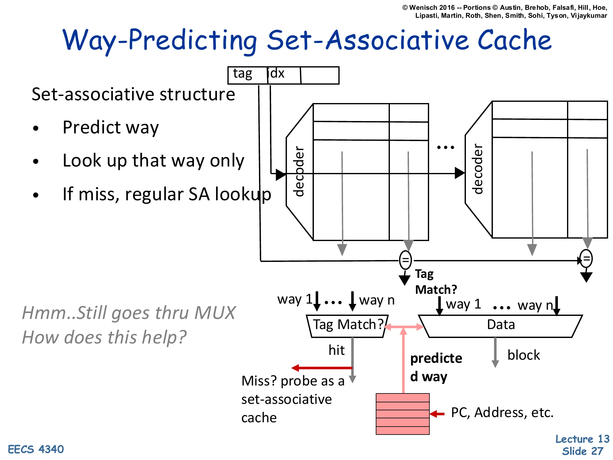 Way-Predicting Set-Associative Cache (slide 27)