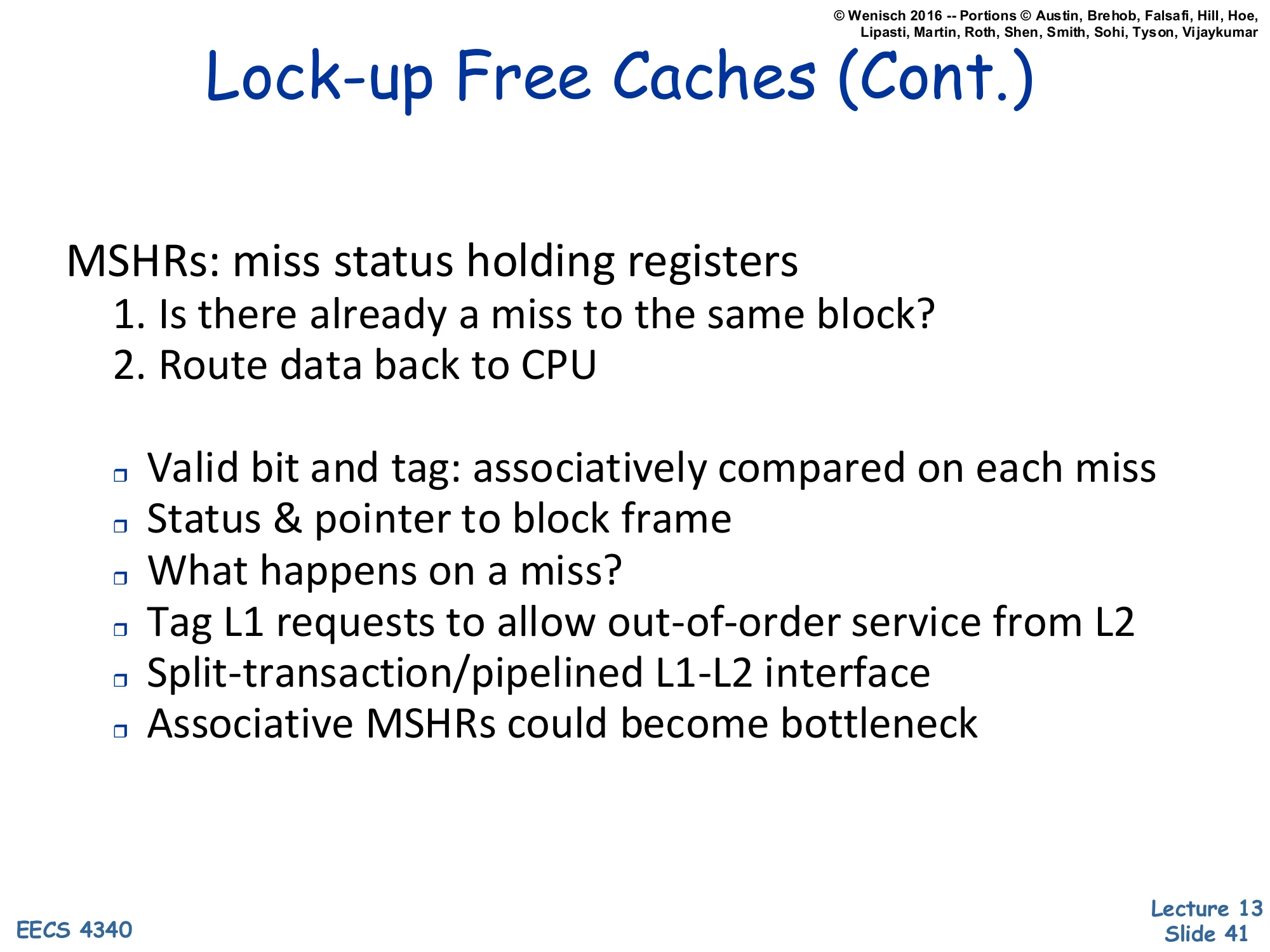 Lock-up Free Caches (Cont.) (slide 41)