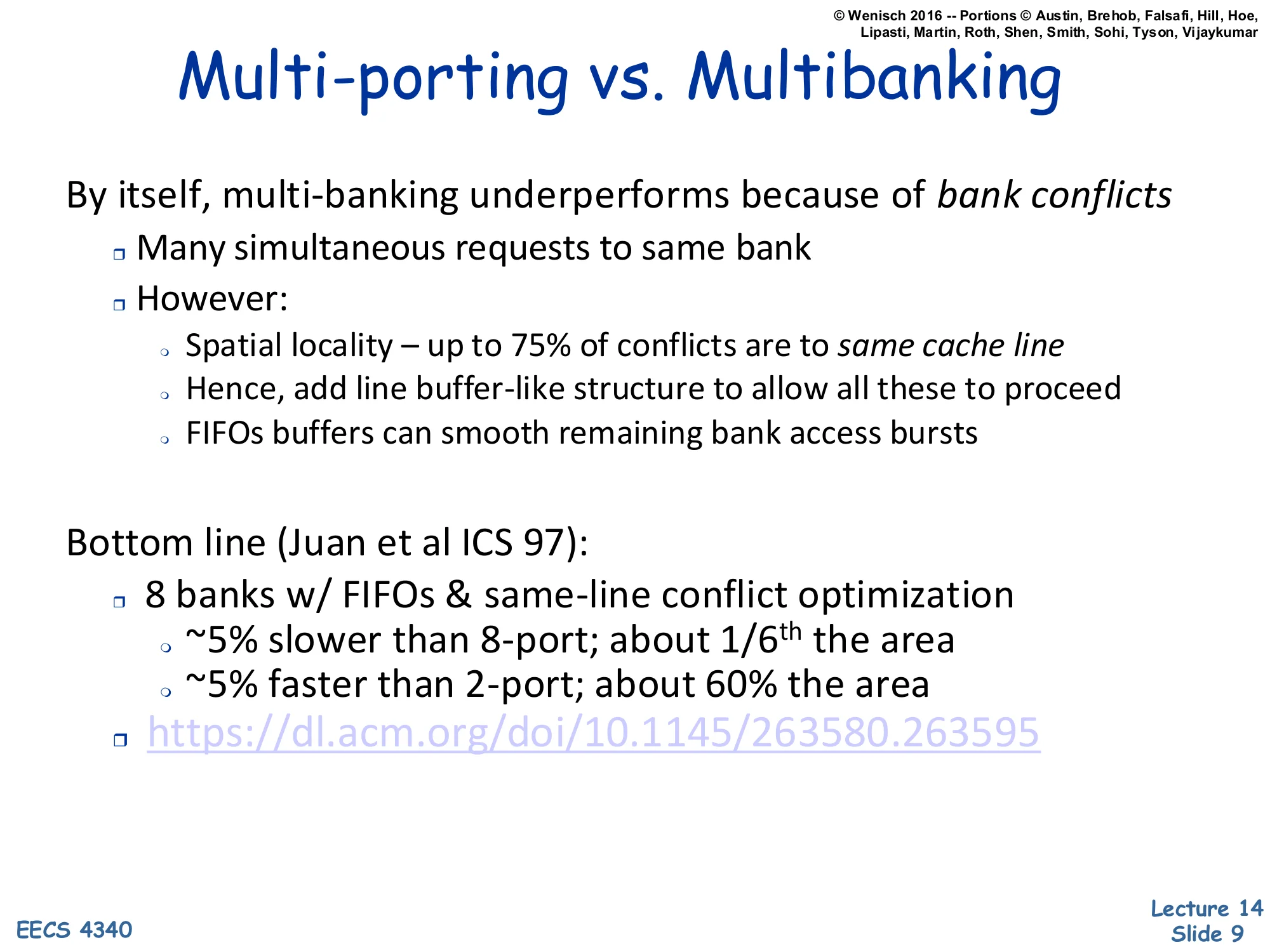 Multi-porting vs. Multibanking (slide 9)
