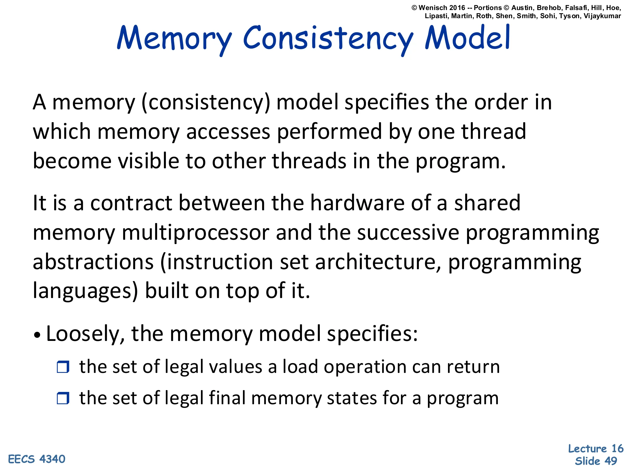 Memory Consistency Model (slide 49)