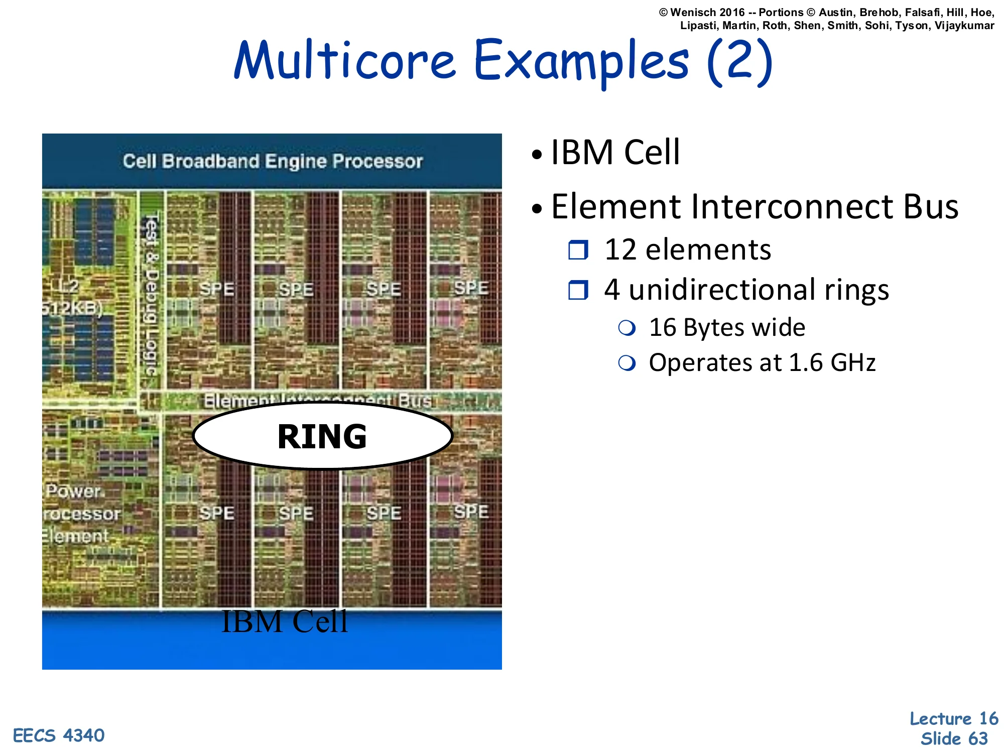 Multicore Examples (2) — IBM Cell (slide 63)